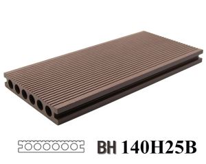WPC döşemeler Anti-UV zımpara fırçalanmış güverte zemin ahşap Plastik kompozit kurulu WPC ürün 140X25B
